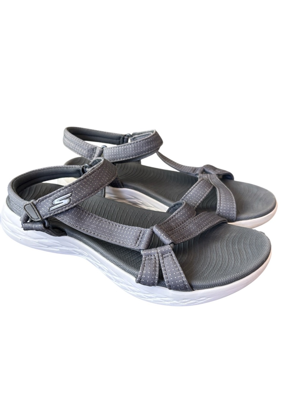 Skechers On-the-Go 600 Brilliancy Sandals Charcoal Gray Style 15316 Size 9 EU 39
